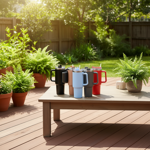 Vaso Térmico Hipdeer de Acero Inoxidable de 40oz con Tapa, Pajita y Asa, Diseño Moderno y Minimalista para el Hogar, Viajes o Regalo - Product Image 2