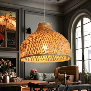 Iluminación colgante de bambú Estilo <span class=keywords><strong>vintage</strong></span> Cesta de bambú Candelabro Lámparas de techo - Product Image 1