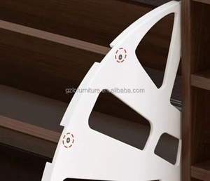 Moderno Banco de Madera con Asiento Acolchado para Zapatos, Material MDF, Organizador de Zapatos Giratorio Extraíble, Mueble para Sala de Estar - Product Image 6