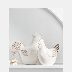 Décoration créative de jardin de maison, décoration intérieure extérieure, ornements de coq, Statue de <span class=keywords><strong>poule</strong></span>, Figurines de poulets et de coq en céramique - Product Image 3