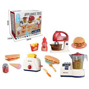 Ensemble de jeu d'imitation de restauration rapide 16 pièces : hamburger, frites, boisson, crème glacée, sandwich – Jouet pour enfants, jeu de rôle, cadeau - Product Image 3