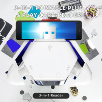 Lecteur de cartes magnétique portable 3-en-1 Plug & Play, adaptateur externe SD TF OTG en ABS, modèle LCOP pour téléphones iOS et USB Type-C