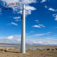 Poteau électrique tubulaire en acier galvanisé pour ligne de transmission, poteau utilitaire polygonal pour projet de réseau aérien haute tension