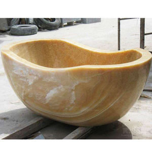 Grande baignoire de trempage 16 cm en marbre naturel, pierre sculptée à la main, baignoire d'eau autoportante, pour salle de bains, vente - Product Image 5