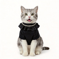 Pull de luxe en chinchilla à découpe cœur, col à volants, perles, pour animaux de compagnie, vêtements mignons, petites et moyennes tailles, en coton, hiver, Halloween, printemps