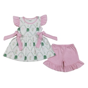 Ensemble de vêtements pour filles RTS, printemps-automne, golf, décontracté, respirant, volants, 95% coton, 5% élasthanne, tunique, short - Product Image 1