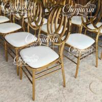Mobilier d'Hôtel Empilable Chromé en Gros, Tables et Chaises de Luxe en Métal Doré pour Cérémonies de Mariage, Salles de Banquet et Événements