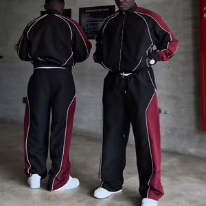 Ensemble Veste Coupe-Vent en Nylon Patchwork Personnalisé Ensemble de Survêtement pour Hommes Style de Rue Léger - Product Image 4