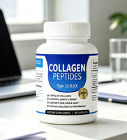 Capsules de collagène multi-peptides types I, II, III, V, X pour soutenir la peau, les cheveux, les ongles, les articulations et les os, 90 capsules, complément alimentaire en marque privée OEM