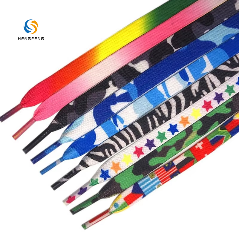 Wholesale Sublimation Printing Flat Polyester Printed Custom Shoe Laces