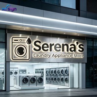 Enseigne LED 3D personnalisée en acrylique rétroéclairée, transformateur, canal en acier inoxydable, identification métallique pour façade de magasin commercial