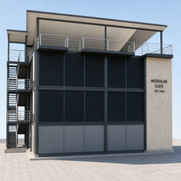 Mini-structure en acier préfabriquée pour café, bar, cantine, ou espace commercial modulaire en conteneur urbain