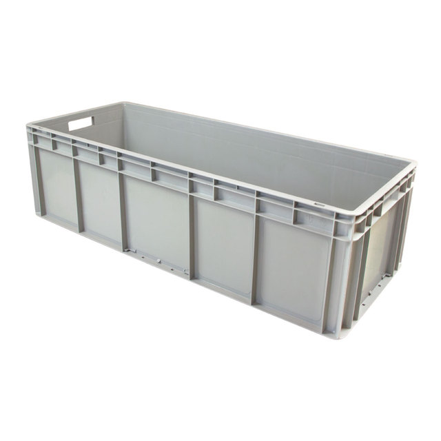 Wholesale Euro Standard Hdpe Material Attached Lid Tote Crate Hard Plastic Moving Stackable Plastic Storage Box for Transport