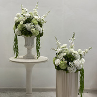 Arrangement floral de mariage fait main, bouquet de lys calla artificiels, rose blanche, rose verte, hortensia, boule de fleurs de 60 cm, décoration de centre de table