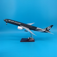 Modèle d'avion en résine ABS de 47 cm, avec éclairage LED, train d'atterrissage, représentant un avion Air New Zealand B777, ornement pour exposition, logo personnalisé OEM ODM