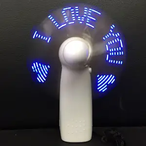 Mini portátil práctico Led mensaje personalizado batería ventilador programable Led pantalla ventilador eléctrico de mano