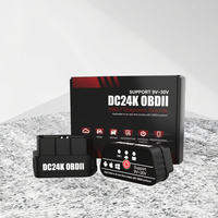 Lecteur OBDII compatible Bluetooth Lecteur de code automobile Obd2 Elm327 DC24K pour CAMION Tous véhicules 9V-30V Compatible Android IOS Windows
