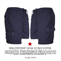 Shorts de travail décontractés pour hommes, taille élastiquée avec cordon de serrage, multi-poches, couleur unie, 100% coton, écologiques, coupe-vent, anti-plis