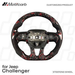 สำหรับ Dodge Charger Challenger hellcat SRT 392 r/t scat Pack GT Daytona 2013-2023พวงมาลัยคาร์บอนไฟเบอร์สีแดงออกแบบได้ตามต้องการ - Product Image 2