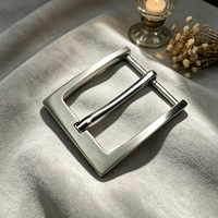 Boucle de ceinture rectangulaire en alliage de zinc sans nickel, surface lisse, logo gravé sur mesure, 40 mm, pour ceintures, directement de l'usine