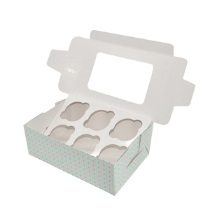 6 Lỗ Kraft Nâu Trắng Cup Bánh Bao Bì Cupcake Hộp Với Cửa Sổ Rõ Ràng - Product Image 2