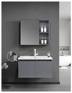 Meuble <span class=keywords><strong>de</strong></span> <span class=keywords><strong>salle</strong></span> <span class=keywords><strong>de</strong></span> <span class=keywords><strong>bain</strong></span> mural design moderne 2026 avec miroir LED, vasque en céramique, prix abordable, idéal pour hôtels, garantie 3 ans - Product Image 2