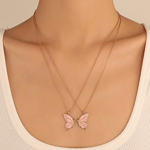 Conjunto de Joyería de Moda con <span class=keywords><strong>Collar</strong></span> de Mariposa Personalizado de Fábrica con 21 Años de Experiencia, Pendientes y Collares de Mariposa, Regalo para Chicas Dulces - Product Image 4