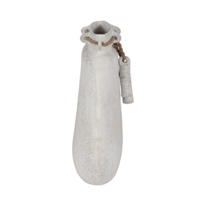Vaso per Fiori in Ceramica Largo con Dettagli in Juta per Arredamento Soggiorno e Casa - Product Image 4