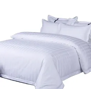 Комплект постельного белья из льна и белого пододеяльника, 1 и 3 см в полоску, Комплект постельного белья из 100% хлопка
