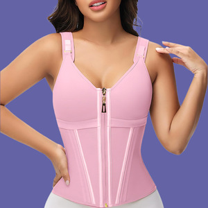 Chaleco de cintura de hueso de acero de doble capa <span class=keywords><strong>para</strong></span> mujer, <span class=keywords><strong>ropa</strong></span> deportiva <span class=keywords><strong>para</strong></span> moldear el cuerpo con cremallera, Cinturón fino transpirable, Control firme - Product Image 4