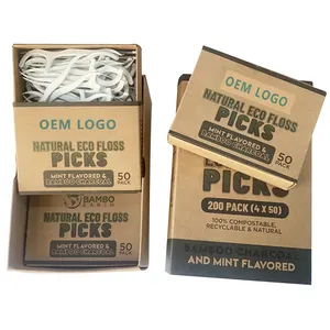 Natural Dental Floss Picks BPA Free Vegan Sustainable Eco Friendly Natural Dental Flossers Mint Flavored Toothpick