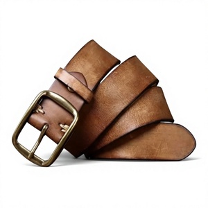 Cinturón Casual para Hombre BS INTERNATIONAL NA34 3.8 CM, Moderno, de Alta Calidad, Cuero Vacuno Genuino, Hebilla Cuadrada Estampada, Sólido - Product Image 2
