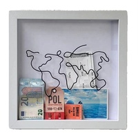 Cadre carré en bois de 12 pouces pour boîte à souvenirs d'aventure, billets, photos et cartes, avec logo personnalisé
