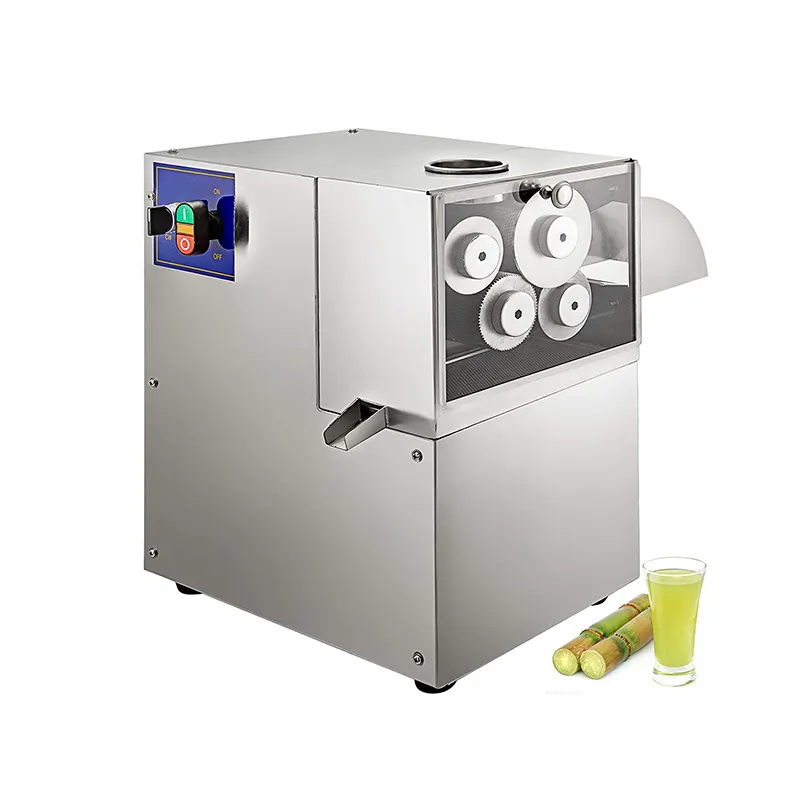 آلة ضغط قصب السكر الكهربائية من الفولاذ المقاوم للصدأ من GOOPIKK مع 4 بكرات لشاحنة الطعام