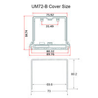 Caja de Plástico para Montaje en Pared UM72, Cubierta Protectora Contra el Polvo, Carcasa para Placa de Circuito, Caja de Instrumentos de Plástico para PCB de 72 mm de Ancho