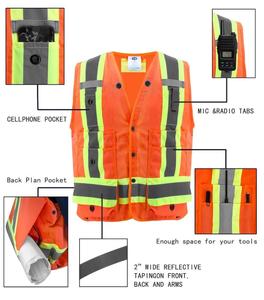 سترة سلامة من ZUJA ذات لونين وبمظهر عالي للبيع بالجملة مصنوعة من نسيج البوليستر سترة سلامة مريحة للعمل مع ميزات لميكرفون الأجهزة المتكلفة - Product Image 5