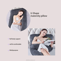 Oreiller de grossesse en forme de U personnalisé OEM avec housse en velours doux, soutien ergonomique complet du corps, vente en gros