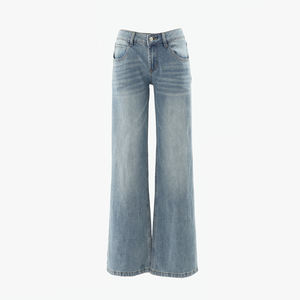 2025 autunno nuovi <span class=keywords><strong>Jeans</strong></span> Vintage <span class=keywords><strong>a</strong></span> <span class=keywords><strong>vita</strong></span> <span class=keywords><strong>bassa</strong></span> <span class=keywords><strong>a</strong></span> gamba larga da donna pantaloni in Denim larghi lunghi fino al pavimento - Product Image 5