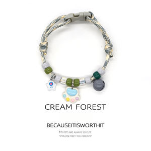 Collier de collier de chien chat anneau de cou cloche empreintes mignonnes cloche simple collier réglable coloré - Product Image 4