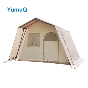 YumuQ 캠핑 폴 마스터 칸막이 넓은 에스코트 패밀리 돔 더블 레이어 캔버스 야외 텐트 800 6 인용