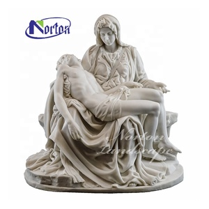 Décoration de jardin extérieure, statue religieuse catholique grandeur nature Pieta de Michelangelo, sculpture en marbre, sculpture de la Lamentation du Christ - Product Image 1