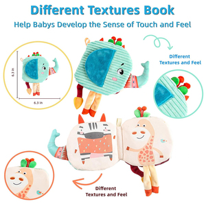 Nouveau <span class=keywords><strong>livre</strong></span> d'activités Montessori en tissu froissé pour bébé, <span class=keywords><strong>livre</strong></span> doux avec textures sonores, jouet sensoriel de voyage pour siège auto et trajets longue distance - Product Image 2