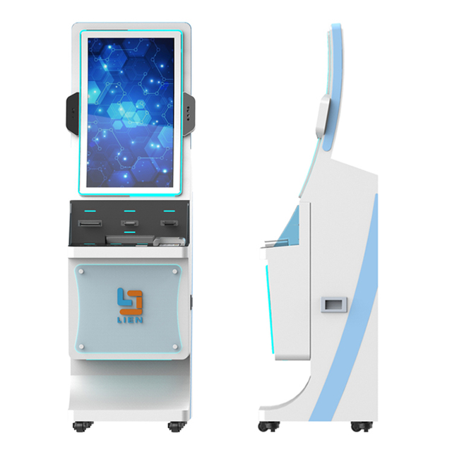 24 Hours Hospital Self-service Payment Kiosk with SDK ADA Compliant Curved Design for Check-out Ticket & Receipt Vending