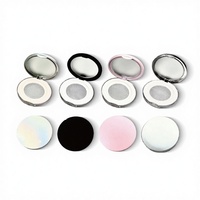 Boîte vide portable en plastique ABS ultra-mince 5G avec miroir et sangle élastique pour poudre libre cosmétique