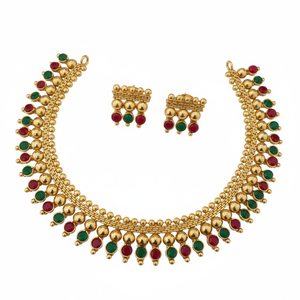 ชุดสร้อยคอแบบโชคเกอร์หินปอต้าชุบทอง 10581055PGR สร้อยคอโชคเกอร์แบบละเอียดอ่อนสวยงาม - Product Image 2