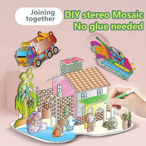 Livre de dessin et de coloriage en papier pour enfants, château coloré, <span class=keywords><strong>art</strong></span>, bricolage, peinture, coloriage, puzzles 3D pour les enfants de 5 à 7 ans - Product Image 6