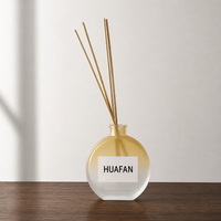 Flacon diffuseur de parfum en verre plat et rond de luxe, 50 ml, 100 ml, 150 ml, vide, avec sérigraphie personnalisée et marquage à chaud