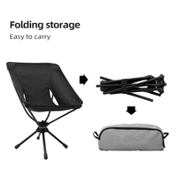 STARRYHEART OEM ultra-léger en aluminium Oxford 360 rotation pêche Camping pliable lune chaise