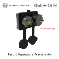 Connecteur XLR 3 broches IP65 deux-en-un mâle et femelle, contacts en alliage de cuivre plaqué or, boîtier en alliage de zinc plaqué nickel