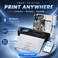 Imprimante portable A4 Phomemo M832D 300 DPI, imprimante mobile sans fil à écran tactile pour documents de bureau, sans encre et pour les voyages